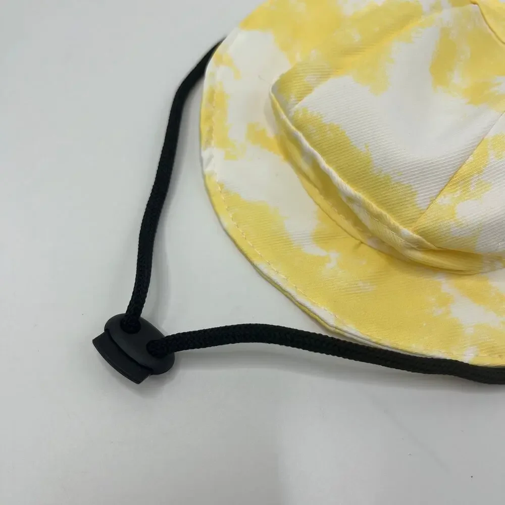 2Pcs Pet Bucket Hat Set Cow Print & Yellow